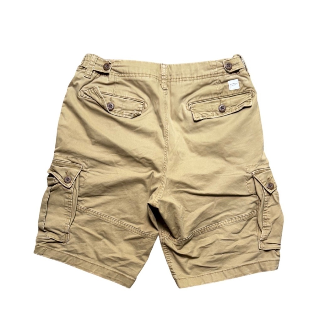 American Eagle Cargo Shorts Mens 33 Classic Flex Khaki Tan Utility EUC - Picture 2 of 6